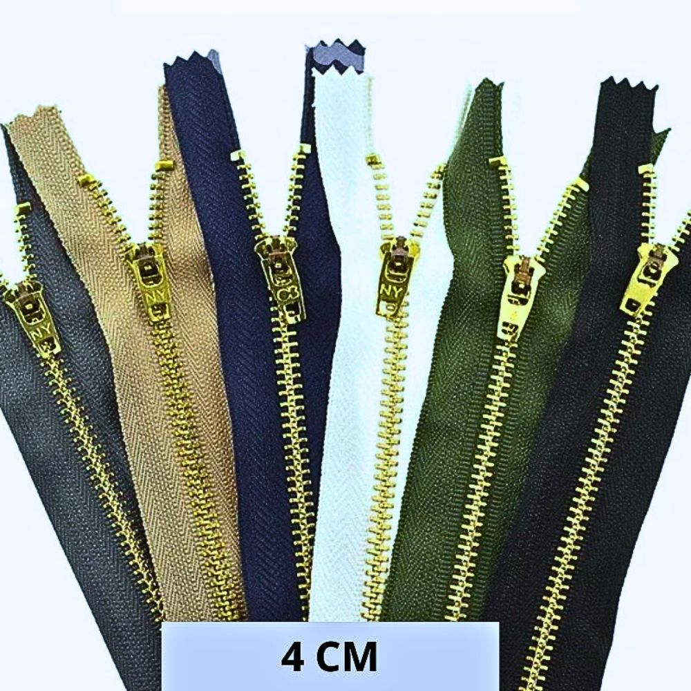 Zíper Metal 4cm Reforçado Fixo Trava Automática Und
