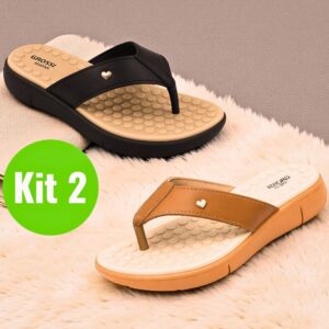 Kit 2 Chinelo Ortopédico Tamanco Massageador Sola Anatômica