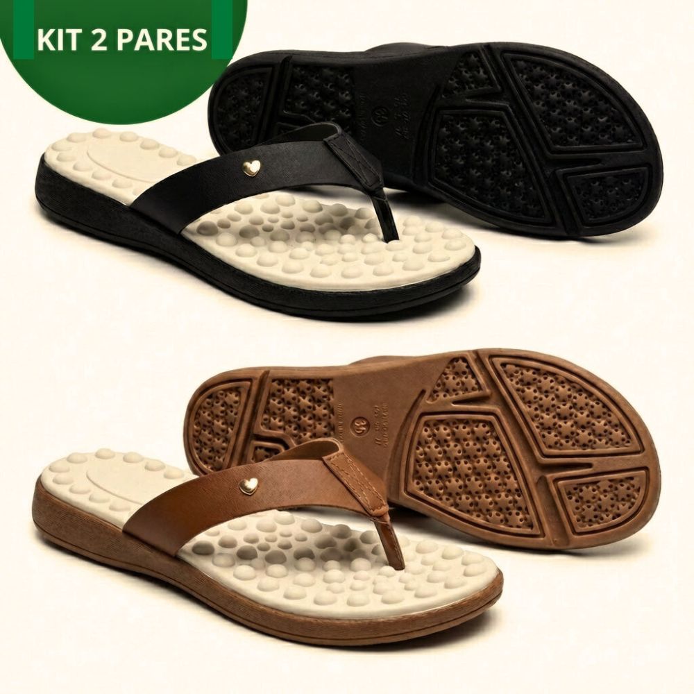 Kit 2 Chinelo Ortopédico Tamanco Massageador Sola Anatômica