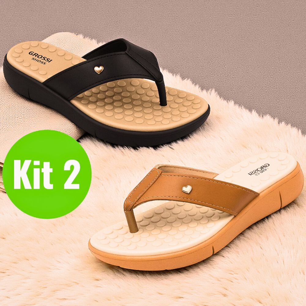 Kit 2 Chinelo Ortopédico Tamanco Massageador