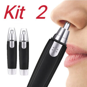 Kit Com 2 Mini Aparadores Elétricos Para Depilação Facial - Removedor Prático de Pelos Para Nariz e Orelhas - WL