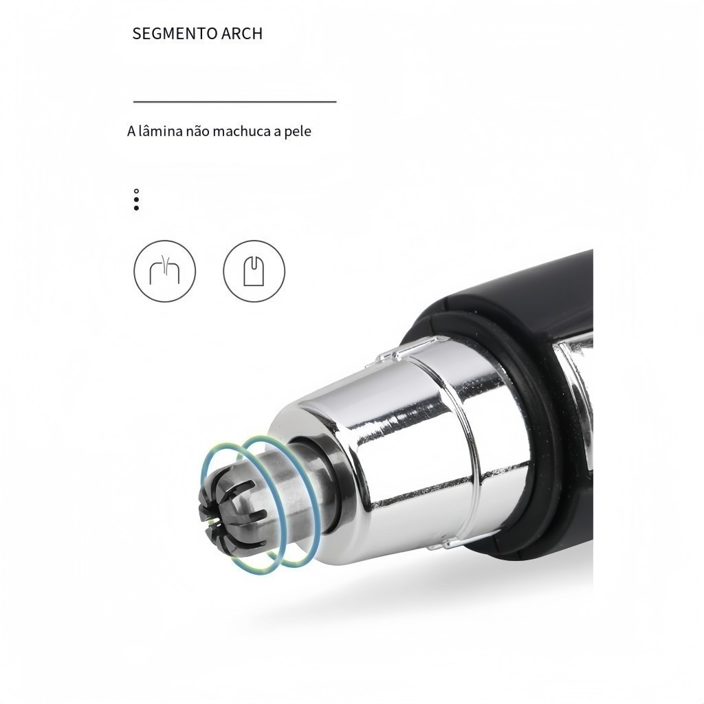 Kit Com 2 Mini Aparadores Elétricos Para Depilação Facial - Removedor Prático de Pelos Para Nariz e Orelhas - WL