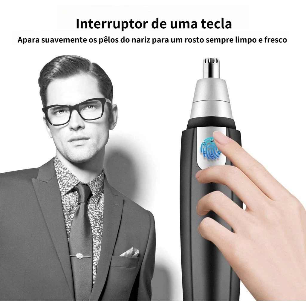 Kit Com 2 Mini Aparadores Elétricos Para Depilação Facial - Removedor Prático de Pelos Para Nariz e Orelhas - WL