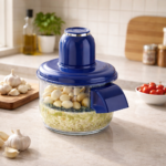 Descascador Elétrico de Alho e Frutas Automático - AZUL