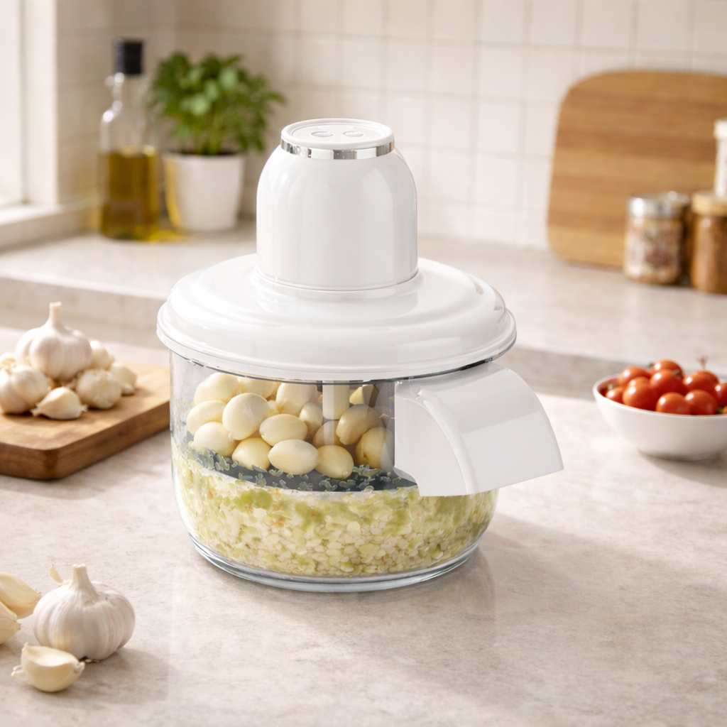 Descascador Elétrico de Alho e Frutas Automático