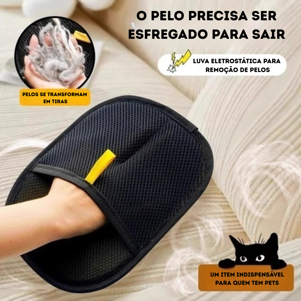 Luva Removedora de Pelos Instantânea – Reutilizável e Sem Esforço