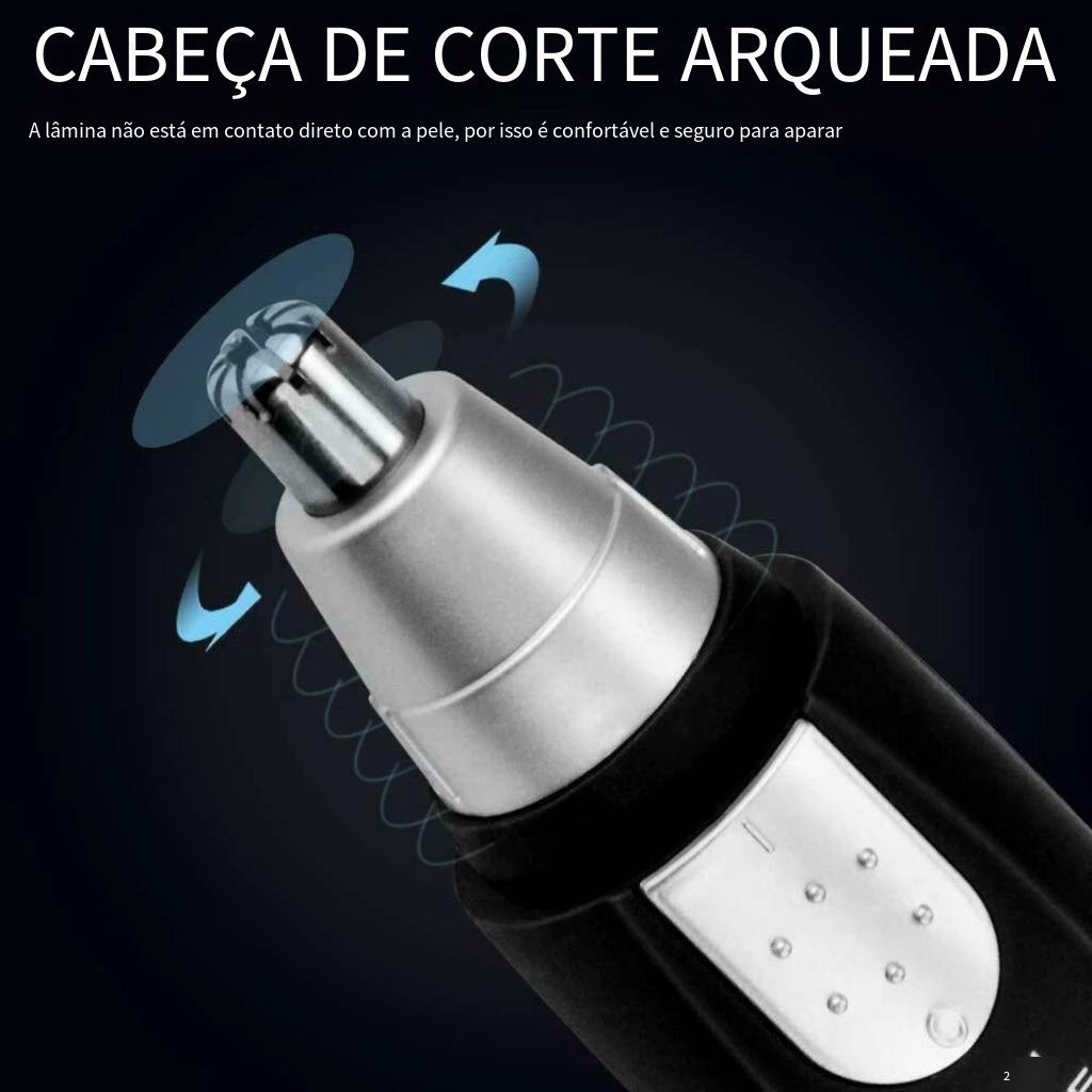 Kit Com 2 Mini Aparadores Elétricos Para Depilação Facial - Removedor Prático de Pelos Para Nariz e Orelhas - WL