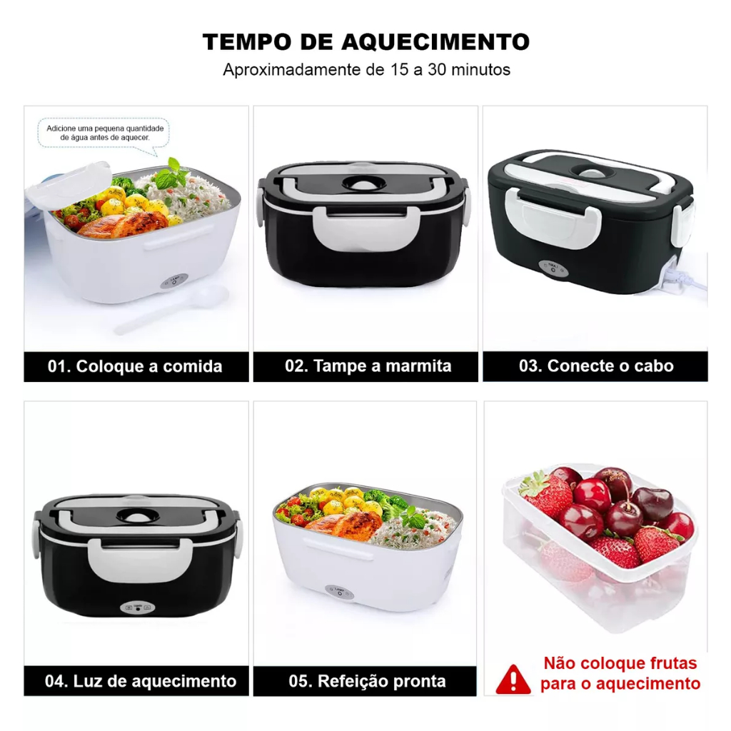 Marmita Elétrica Veicular Bivolt - 110V/220V e 12V/24V