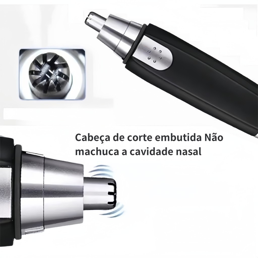 Kit Com 2 Mini Aparadores Elétricos Para Depilação Facial - Removedor Prático de Pelos Para Nariz e Orelhas - WL